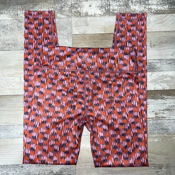 Athleta Girl High Rise Printed Chit Chat Leggings Pink/Orange/Purple Size L/12 - Picture 3 of 6